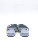 Double band sandal with rhinestones