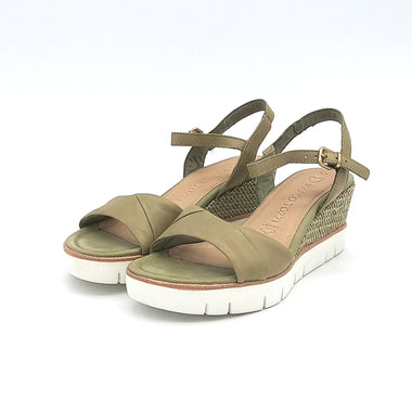 Moss gray wedge sandal