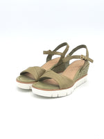 Moss gray wedge sandal