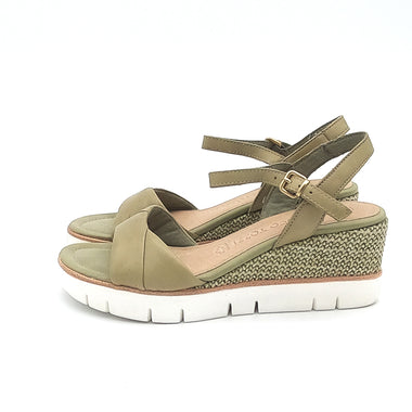 Moss gray wedge sandal