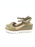 Moss gray wedge sandal