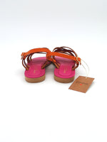 Sandale franciscaine en cuir multi fuchsia