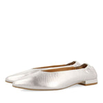 Ballerina a soffietto in pelle laminata