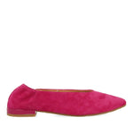 scarpa da donna gioseppo in camoscio modello ballerina a soffietto color fucsia