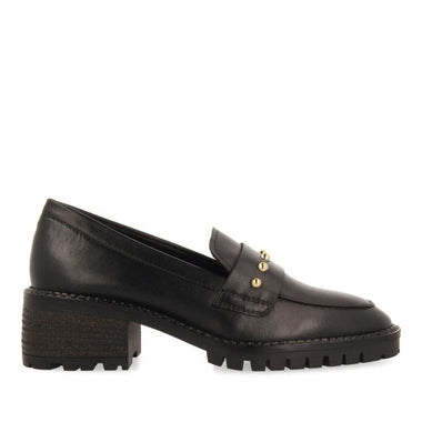 MOCASSINS EN CUIR NOIR AVEC DÉTAIL CLOUS POUR FEMME AHTARI