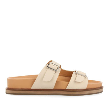 Sandal with buckles on bands