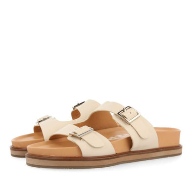 Sandal with buckles on bands