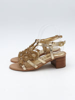 Low heel sandal with stones