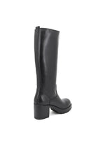 Leather boot with 34 cm upper and 7 cm heel