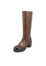 Leather boot with 34 cm upper and 7 cm heel