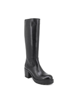 Leather boot with 34 cm upper and 7 cm heel