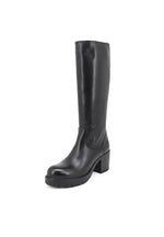 Leather boot with 34 cm upper and 7 cm heel