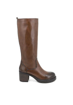 Leather boot with 34 cm upper and 7 cm heel