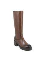 Leather boot with 34 cm upper and 7 cm heel