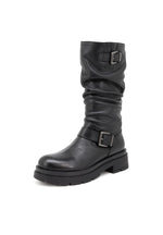 Half-leg boot with buckles