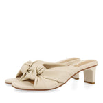 Mules tacco largo con nodo in pelle soft