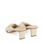 Mules tacco largo con nodo in pelle soft