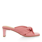 Mules tacco largo con nodo in pelle soft