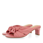 Mules tacco largo con nodo in pelle soft