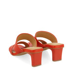 Sandal with heel and wide bands