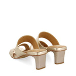 Sandal with heel and wide bands