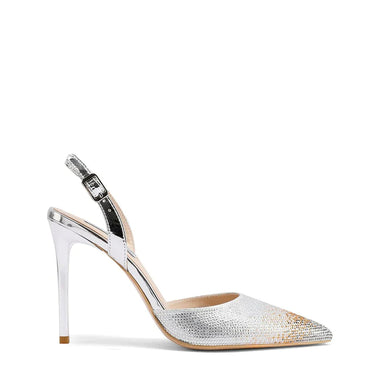 scarpa da donna slingback con strass colore argento 