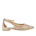 Woven ballerina with ankle strap