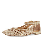 Woven ballerina with ankle strap