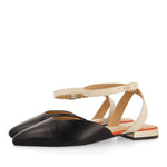 Two-tone ballerina with ankle strap