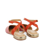 Two-tone ballerina with ankle strap