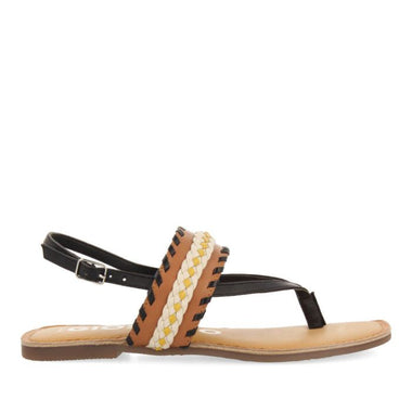 Flip-flop sandal with woven leather band