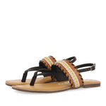 Flip-flop sandal with woven leather band