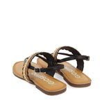 Flip-flop sandal with woven leather band