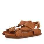 Sandal with woven bands