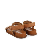 Sandal with woven bands