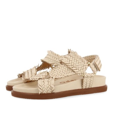 Sandal with woven bands