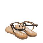 Flip flops with woven bands and slingback strap