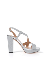 Wide heel glitter sandal with platform